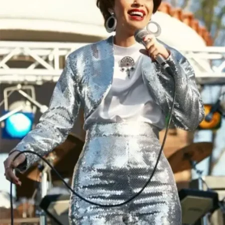 Selena Quintanilla Christian Serratos Sequin Cropped Jacket