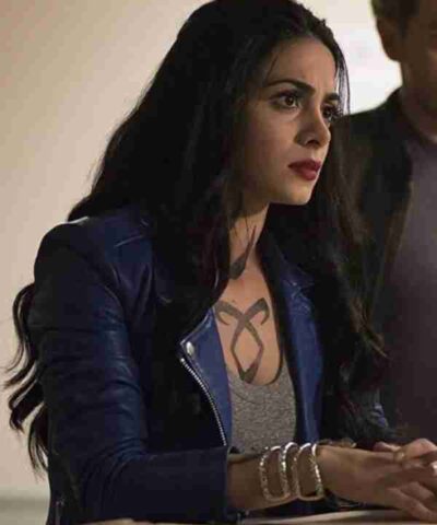 Shadowhunters Isabelle Lightwood Blue Leather Jacket
