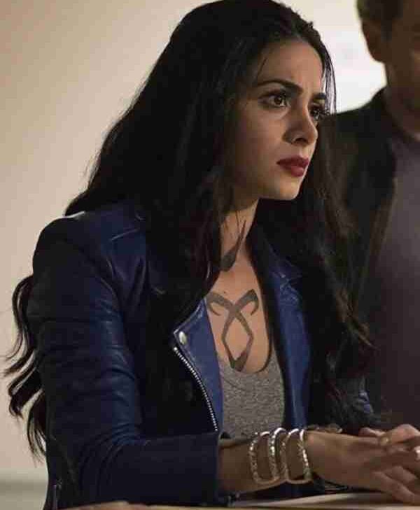 Shadowhunters Isabelle Lightwood Blue Leather Jacket