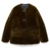 Shantel VanSanten FBI Most Wanted S06 Fur Brown Jacket Front