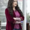 Shifting Gears S01 Kat Dennings Maroon Valvet Blazer