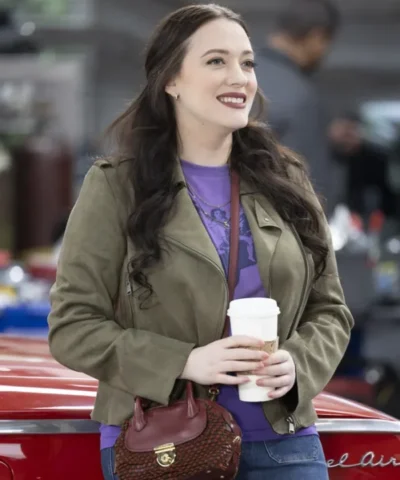 Shifting Gears S01 Kat Dennings Suede Leather Green Jacket