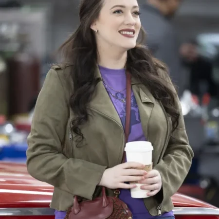 Shifting Gears S01 Kat Dennings Suede Leather Green Jacket