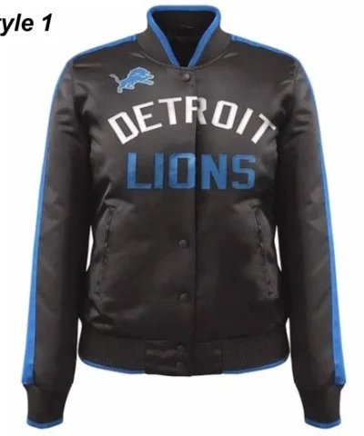 Show Time Detroit Lions Satin Black Jacket