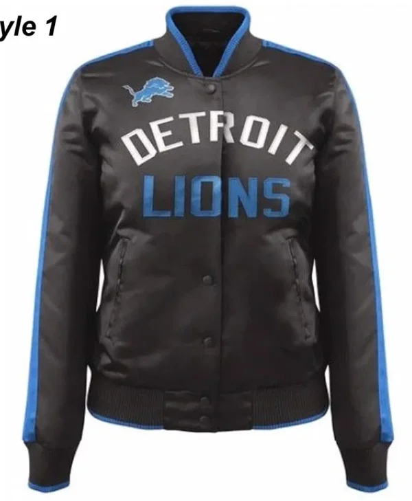 Show Time Detroit Lions Satin Black Jacket