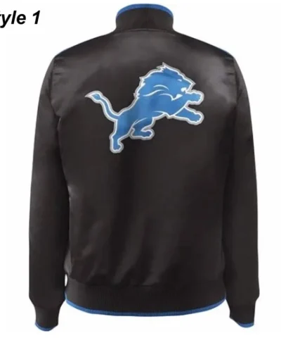 Show Time Detroit Lions Satin Black Jackets