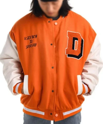 Sickboy D Letterman White and Orange Jacket