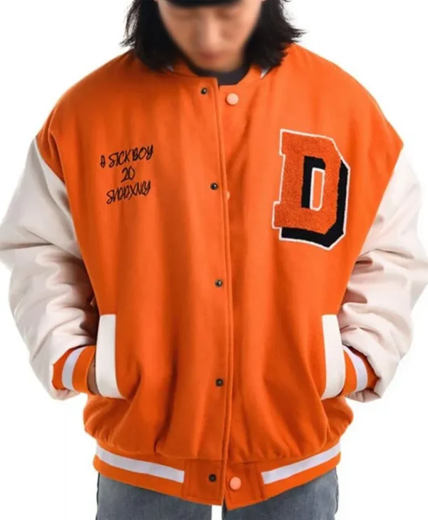 Sickboy D Letterman White and Orange Jacket