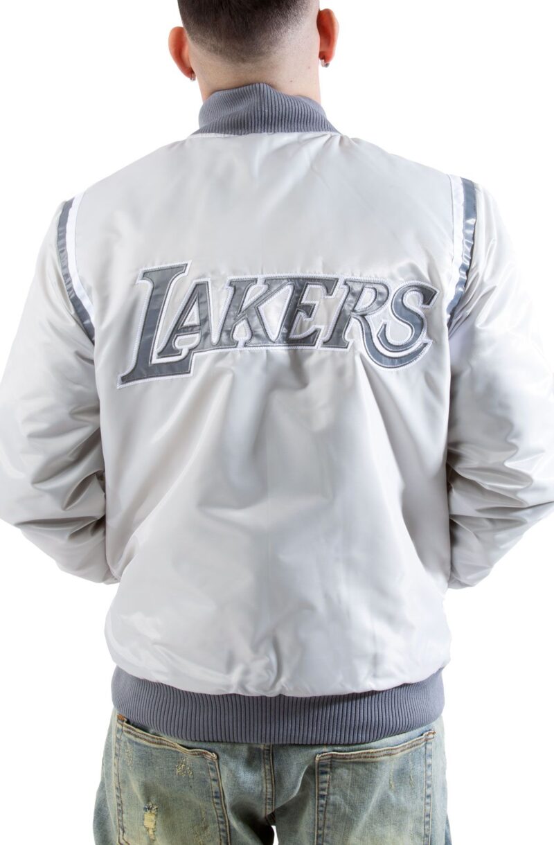Starter Lakers Grey Satin Jacket