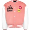 Strike A Few Good Kids Varsity White Pink Jacket