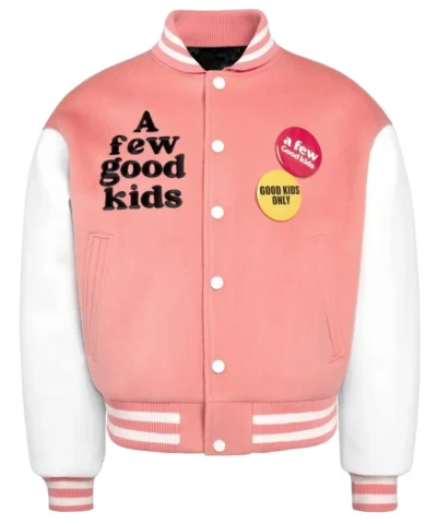 Strike A Few Good Kids Varsity White Pink Jacket