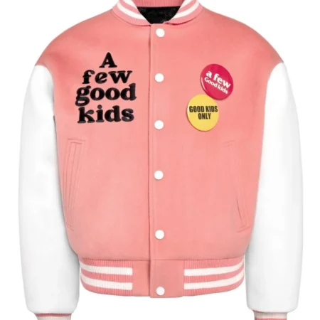 Strike A Few Good Kids Varsity White Pink Jacket