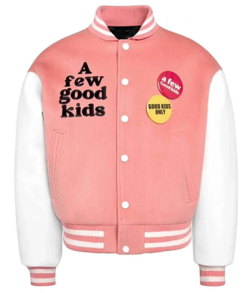 Strike A Few Good Kids Varsity White Pink Jacket