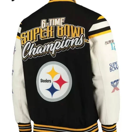 Super Bowl Champions Pittsburgh Steelers Black Letterman Jackets