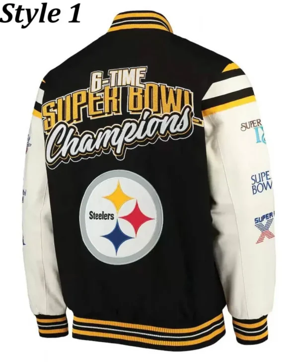 Super Bowl Champions Pittsburgh Steelers Black Letterman Jackets