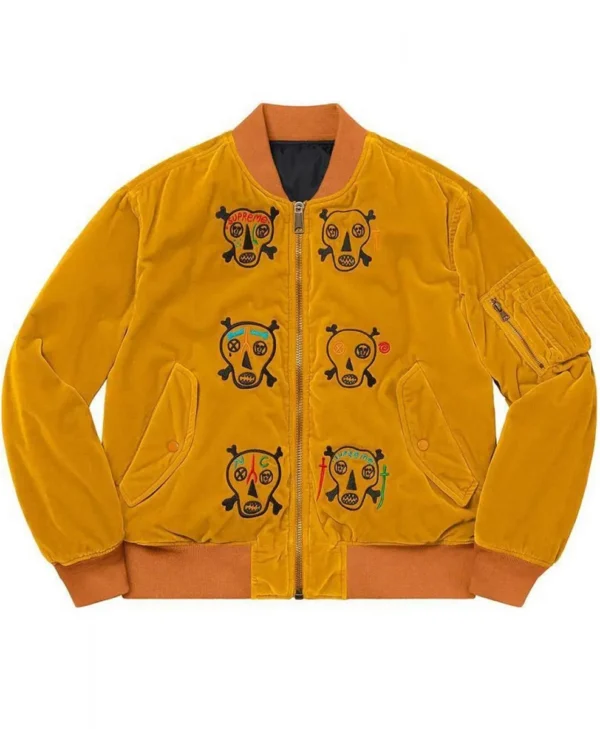 Supreme Clayton Patterson Skulls Velvet Jacket