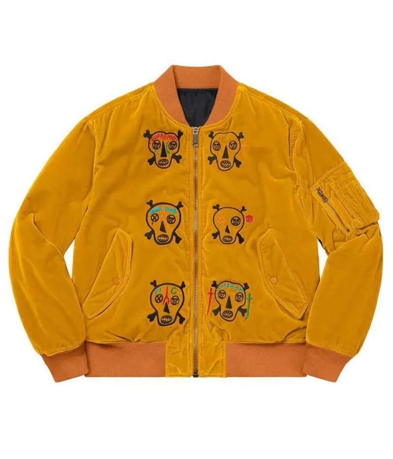 Supreme Clayton Patterson Skulls Velvet Jacket
