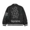 Supreme New York Yankees Kanji Black Leather Jacket 2