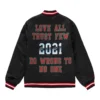 Supreme X Mitchell Ness Satin Black Varsity Jacket 2 scaled 1