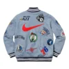 Supreme X NikeNBA Teams Warm Up Blue Varsity Jacket 2