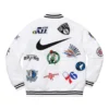Supreme X NikeNBA Teams Warm Up White Varsity Jacket 2