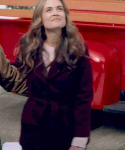 The Christmas Promise 2021 Torrey DeVitto Purple Coat