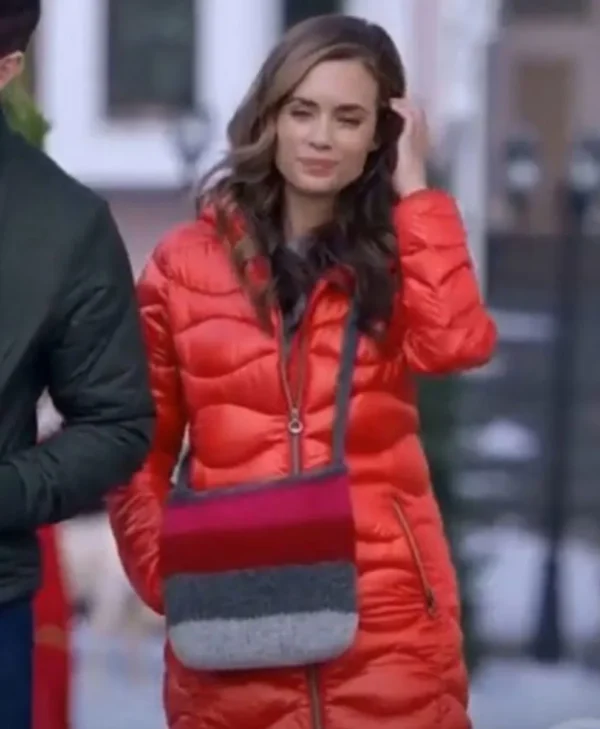The Christmas Promise Torrey Devitto Puffer Red Coat