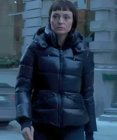The Recruit Laura Haddock Black Puffer Jacket