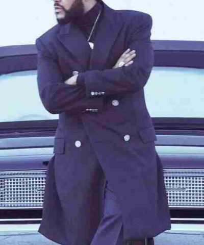 The Weeknd Navy Blue Long Coat