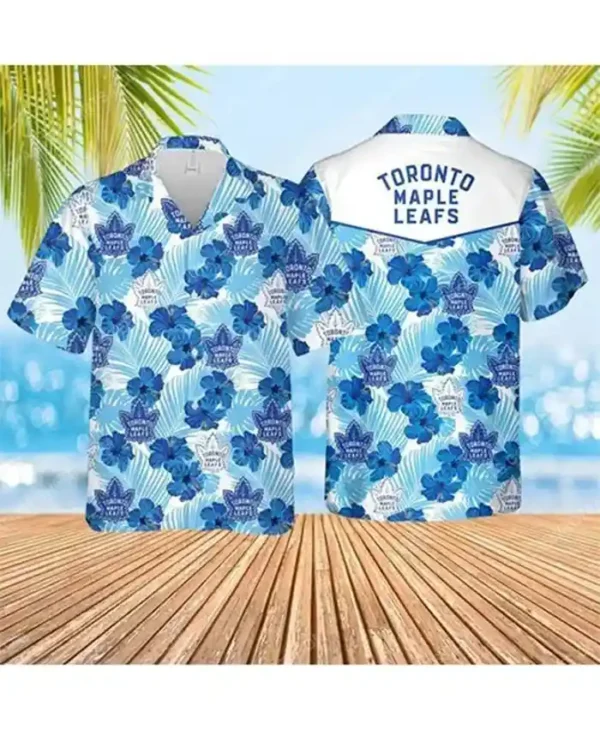 Toronto Maple Leaf Hawaiian Blue Shirt