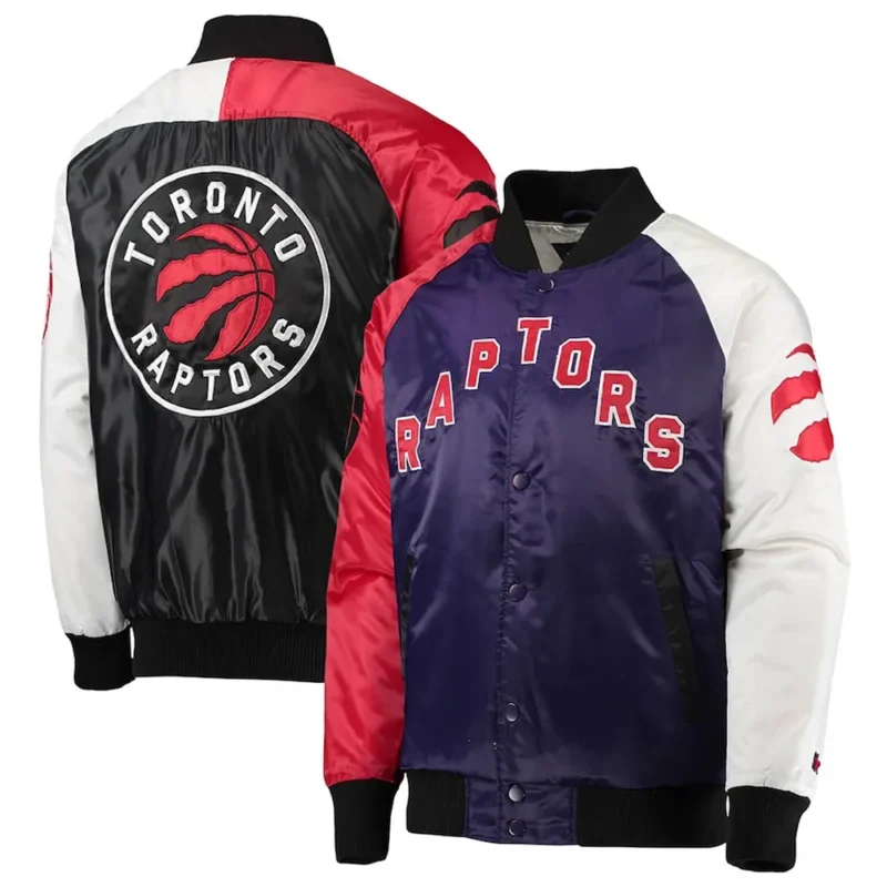 Toronto Raptors Tricolor Satin Jacket