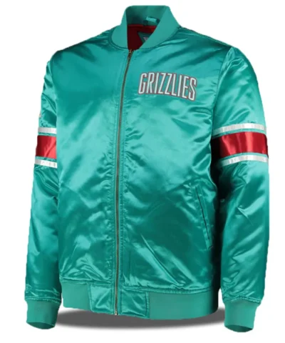 Vancouver Grizzlies NBA Aqua Green Satin Jacket