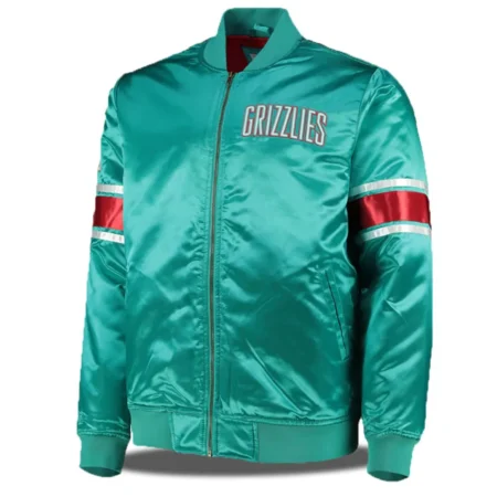Vancouver Grizzlies NBA Aqua Green Satin Jacket