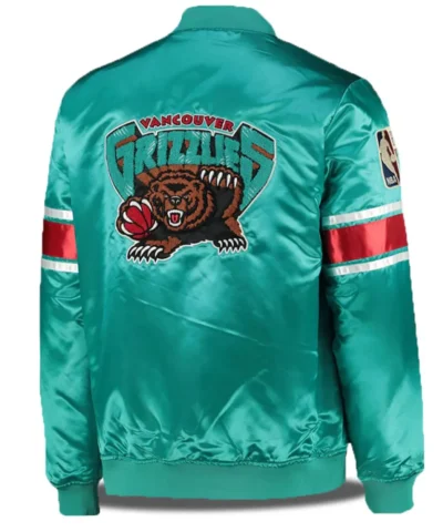 Vancouver Grizzlies NBA Aqua Green Satin Jackets