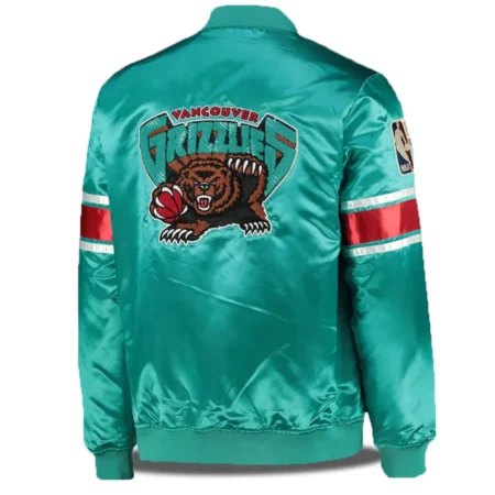Vancouver Grizzlies NBA Aqua Green Satin Jackets