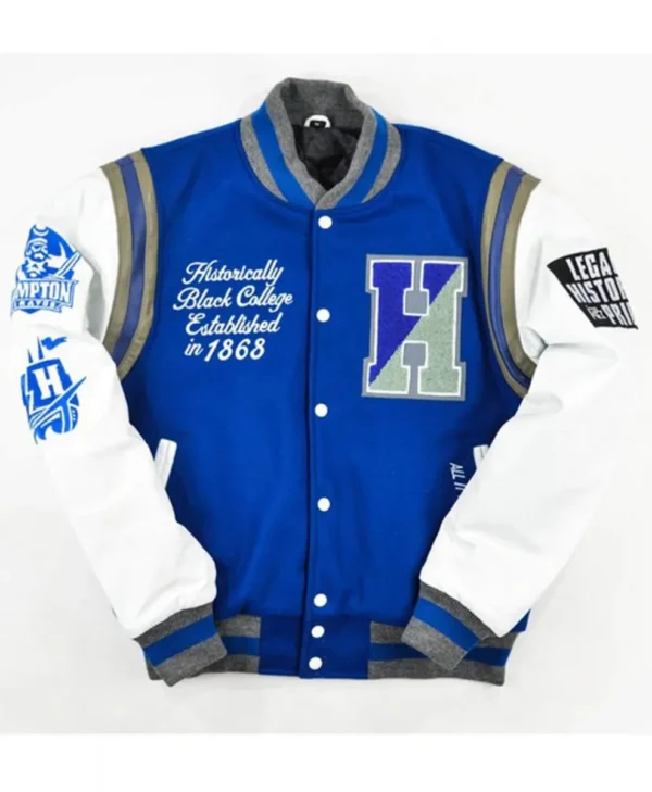 Varsity Hampton University Motto 2 0 Royal Blue Jacket