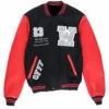Varsity Off White 23 Eagle Red and Black Jacket