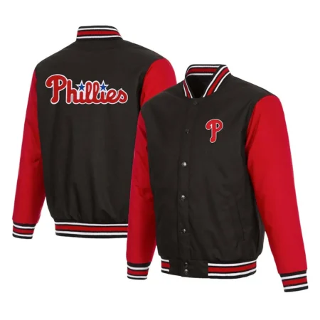 Varsity Philadelphia Phillies Black Red Jacket