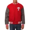 Varsity Philadelphia Phillies Red and Charcoal Jacket