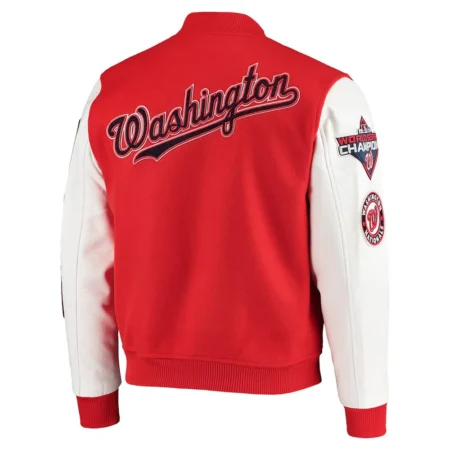 Varsity Washington Nationals RedWhite Jacket back