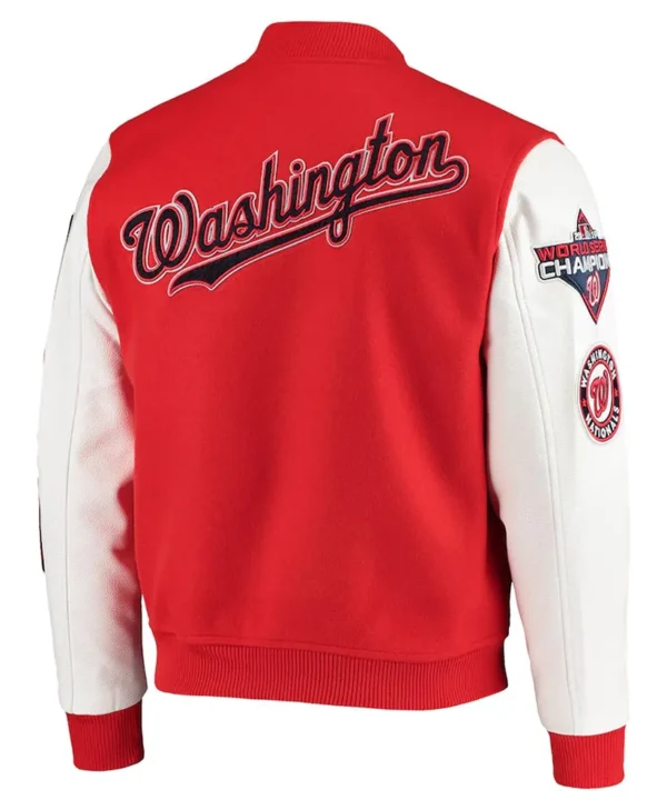 Varsity Washington Nationals RedWhite Jacket back