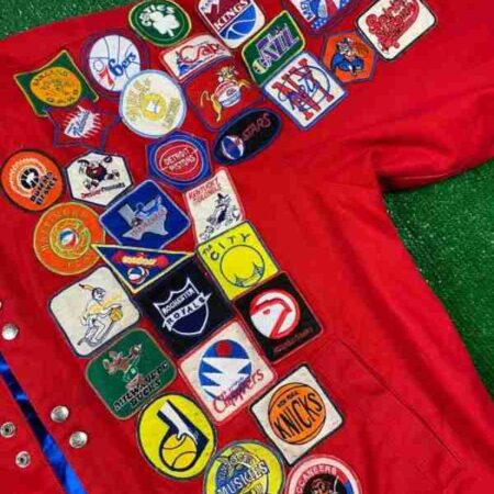 Vintage 90s Jeff Hamilton Hwc Nba Varsity Red Jacket