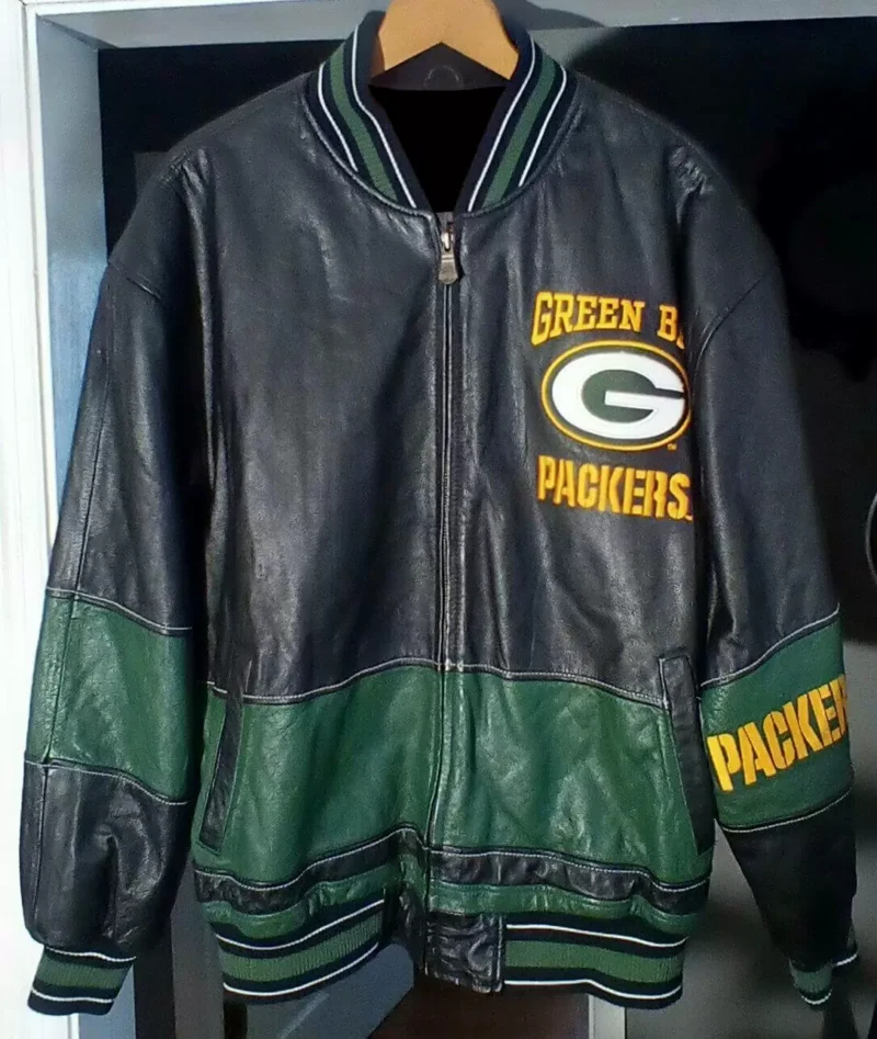 Vintage Black NFL Green Bay Packers Leather Jackets