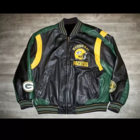 Vintage Green Bay Packers Super Bowl Leather Jacket