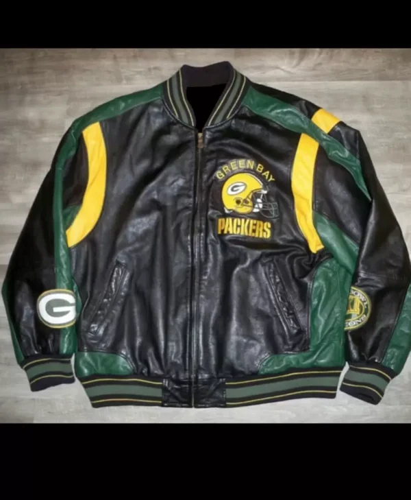 Vintage Green Bay Packers Super Bowl Leather Jacket