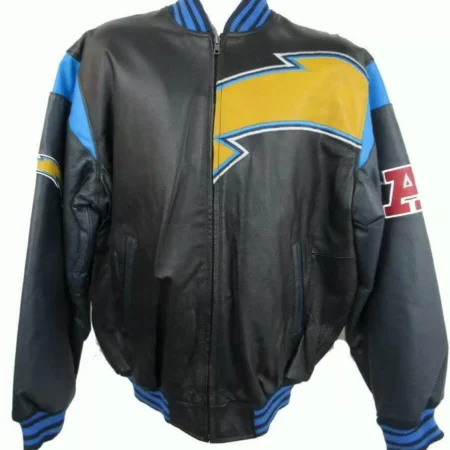 Vintage Los Angeles Chargers Black Leather Jacket