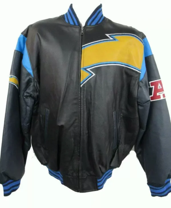 Vintage Los Angeles Chargers Black Leather Jacket