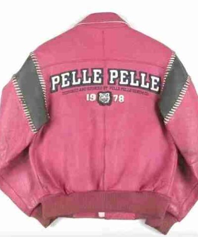 Vintage Pink Pelle Pelle Leather Jacket back