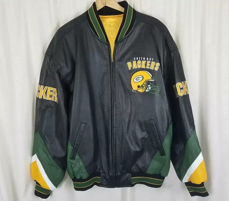 Vtg GIII Carl Banks Green Bay Packers Leather Jacket