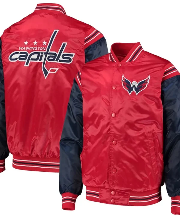 Washington Capitals Red and Blue Satin Jacket